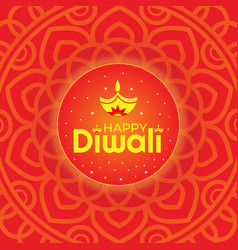 Diwali Greeting With Diya Mandala And Stars