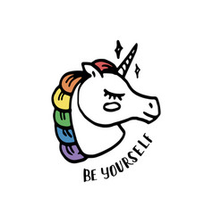 Lgbt Colored Unicorn Doodle Month Of Pride