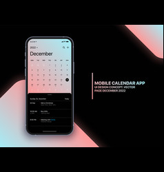 Mobile Calendar App Ui Concept On Realistic