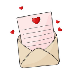 Pink Love Letter In Brown Envelope With Red