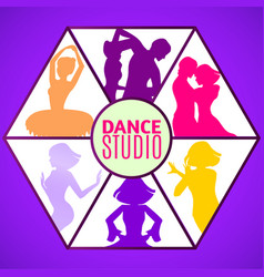 Dance studio template Royalty Free Vector Image Dance studio template Royalty Free Vector Image