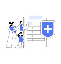 Family Health Insurance Isolated Cartoon