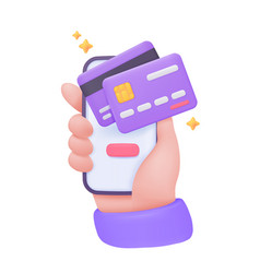 3d Credit Card On Mobile Phone For Swiping