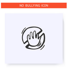 Anti Bullying Law Icon Outline Sketch Drawing