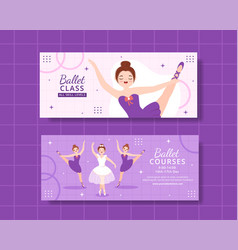 Ballet Or Ballerina Horizontal Banner Flat