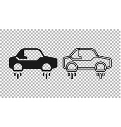 Black Fantastic Flying Car Icon Isolated