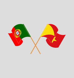 Crossed And Waving Flags Of Portugal Tigray