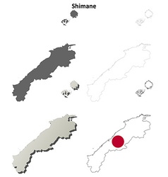 Shimane Blank Outline Map Set