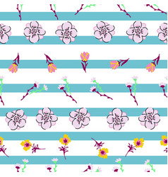 Abstract Flowers Repeat Pattern On Blue