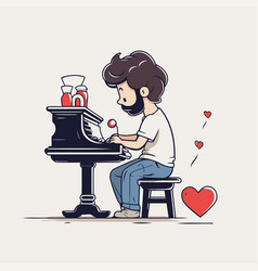 Man Playing The Piano Valentines Day Card