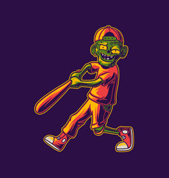 T Shirt Design Zombie Hit The Home Run Baseball