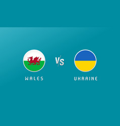 Wales Vs Ukraine Flag Round Emblem