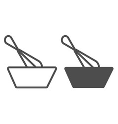 Wisk And Bowl Line And Solid Icon Cooking Concept