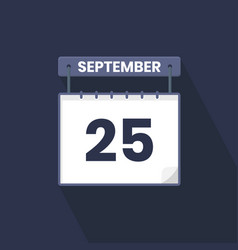 25th September Calendar Icon September 25