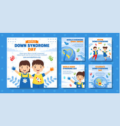 Down Syndrome Day Social Media Post Flat Cartoon