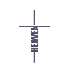 Heaven Word In The Shape Of A Cross Christian