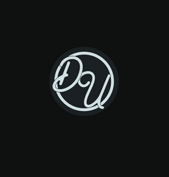 Initials Du Logo Monogram With Simple Circle Line