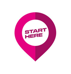 Modern Flat Start Here Map Pointer