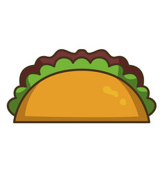 Mexican Taco Colorful Icon Stroke