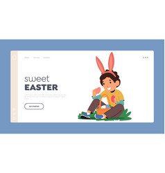 Sweet Easter Landing Page Template Little Boy