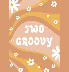 Two Groovy Baby Card Retro 70s Greeting