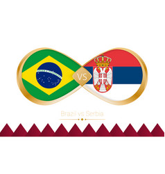 Brazil Versus Serbia Golden Icon For Football