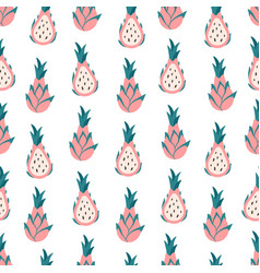 Fresh Pitaya Dragon Fruit Seamless Pattern