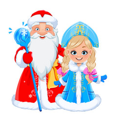 Russian Father Frost And Snegurochka Snow Maiden