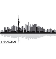 Shanghai city skyline silhouette background Vector Image