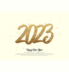 2023 Happy New Year Background With Gold Glitter