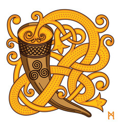 Celtic Scandinavian Design Drinking Horn