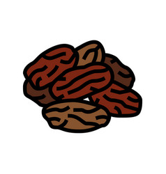 Dates Dried Fruit Color Icon