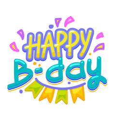 Happy Birthday Icon Colorful Lettering