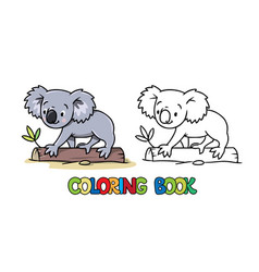 Koala On The Log Kids Coloring Book