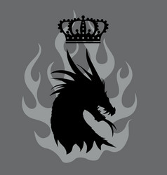 Black Dragon With Crown Over His Head