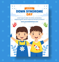 Down Syndrome Day Vertical Poster Flat Cartoon