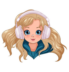 Female Youth Wearing Headset Listening To Music