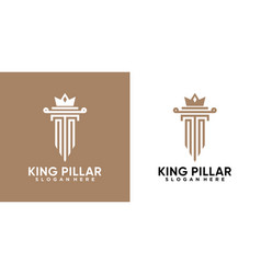 Pillar And Crown King Logo Design With Style And