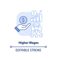 Higher Wages Light Blue Concept Icon