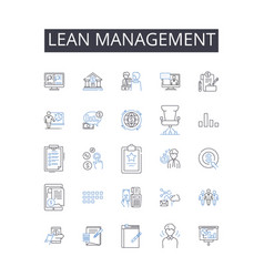 Lean Management Line Icons Collection Agile