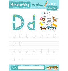 Letter D Uppercase And Lowercase Tracing Practice