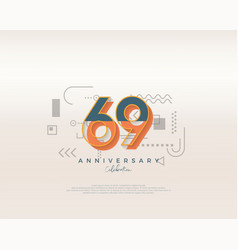 Modern Cartoon Design Simple For 69th Anniversary