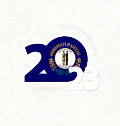 New Year 2023 For Kentucky On Snowflake Background