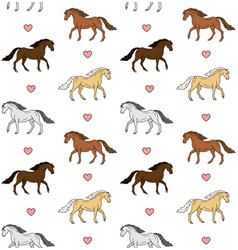 Seamless Pattern Of Horse And Heart