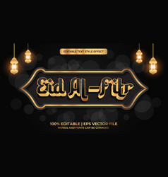 Editable Text Effect Eid Al Fitr On Gold 3d Style