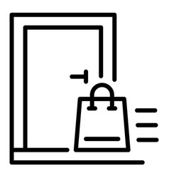 Home Delivery Door Bag Icon Outline Style