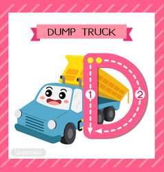 Letter D Uppercase Tracing Dump Truck