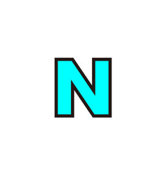 Letter N Blue Outline Geometric Symbol Simple Logo