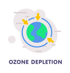 Ozone Depletion With Earth Globe And Arrows