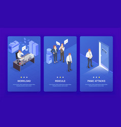 Problem Situations At Work Isometric Banner Set